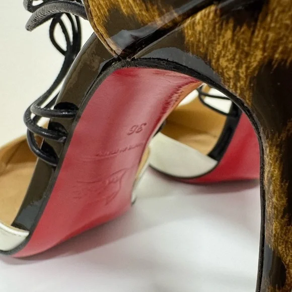 Christian Louboutin Confusa 100 White Leopard Heels 36 - Picture 4 of 6